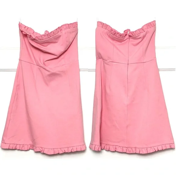 NWT LULUS Y2K‎ Strapless Balletcore Ruffle Trim Soft Girl Coquette Mini Dress S - Picture 3 of 7